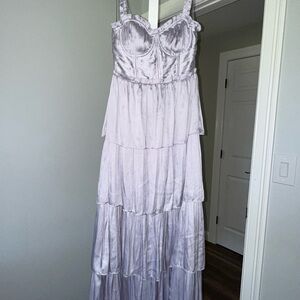Astr Lavender Tiered Maxi Dress